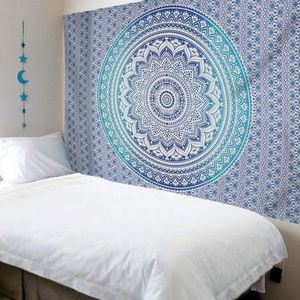 Blue Mandala Tapestry